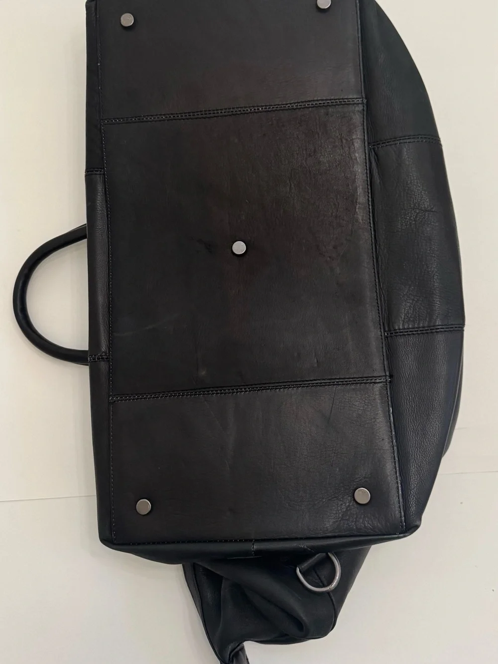 Kenneth Cole Black Leather Duffel Bag
